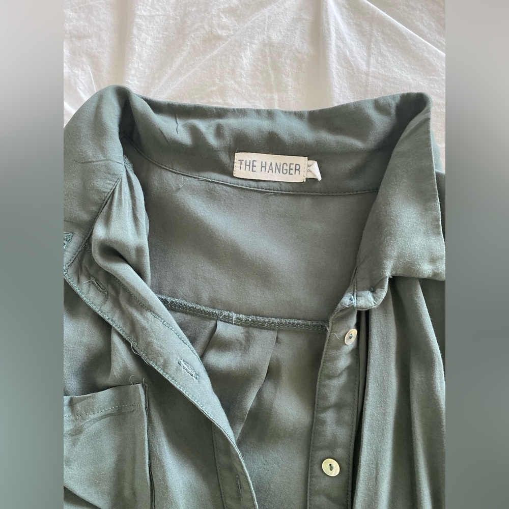 Green button up cardigan